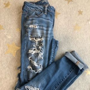 American Eagle distressed jeggings